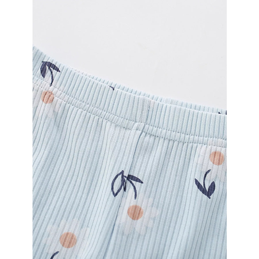 Children’s Cat Graphic Tee & Floral Pants Set Apparel and Accessories