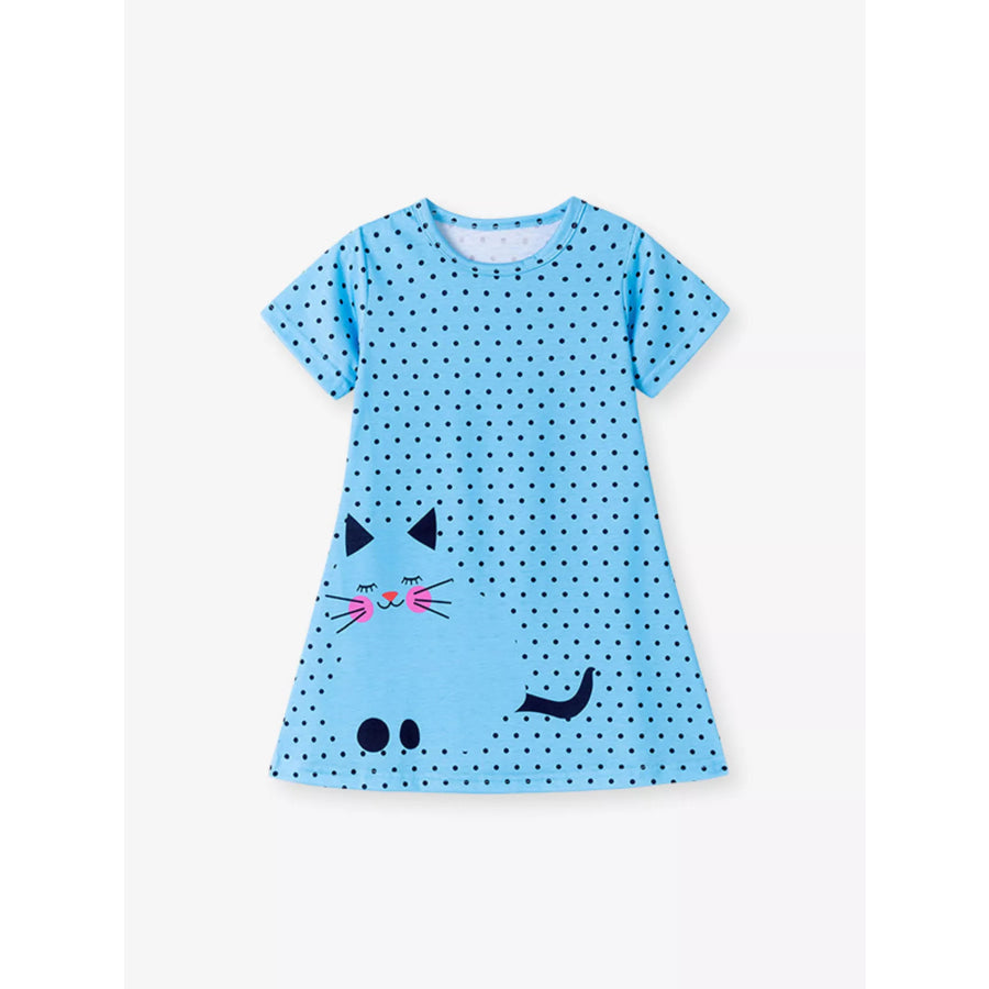 Children’s Cat Polka Dot Casual Dress Apparel and Accessories