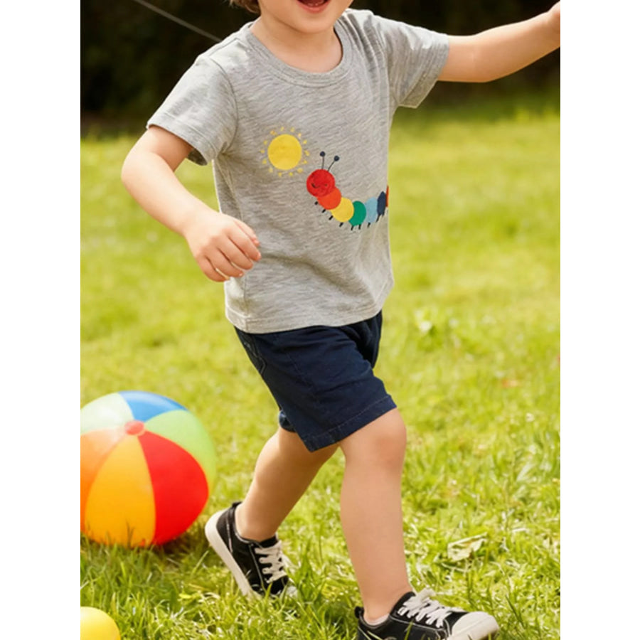 Children’s Caterpillar Graphic Short Sleeve T-Shirt Apparel and Accessories