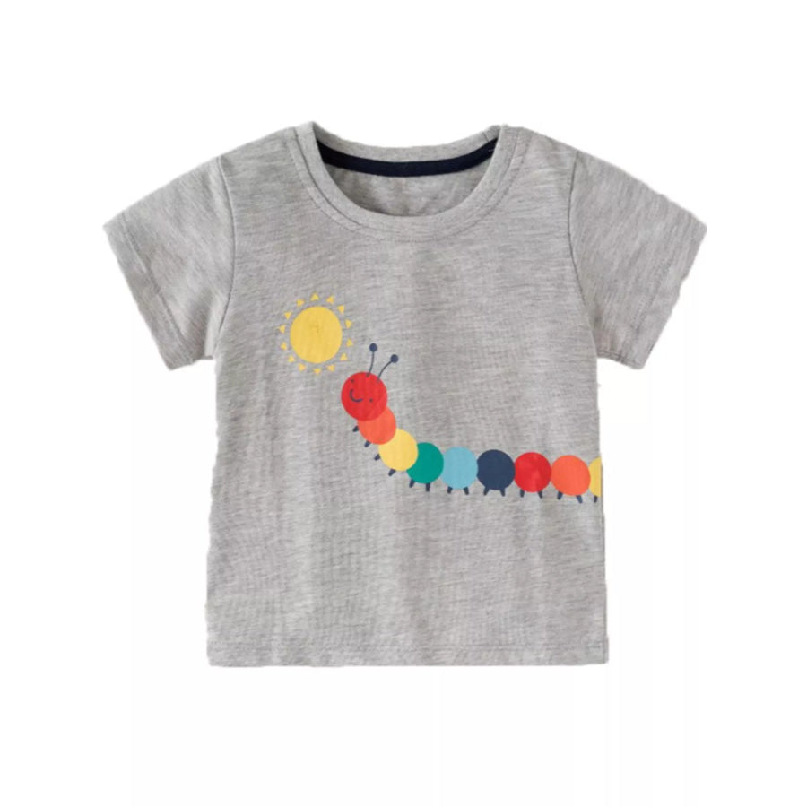 Children’s Caterpillar Graphic Short Sleeve T-Shirt Apparel and Accessories
