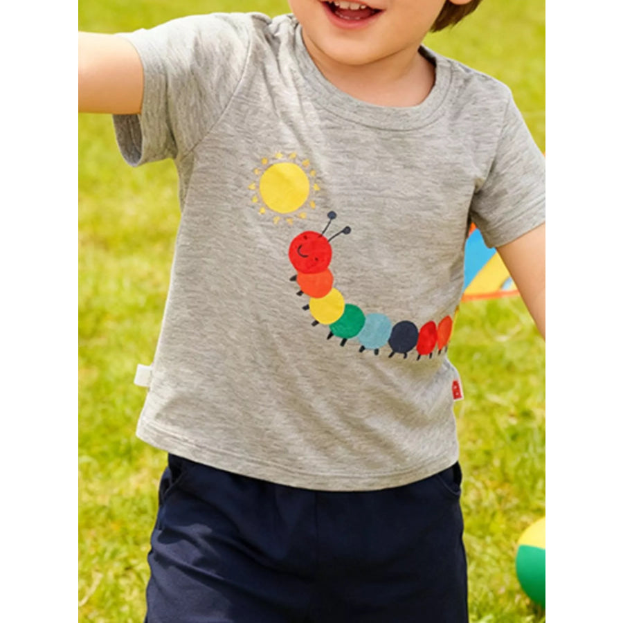 Children’s Caterpillar Graphic Short Sleeve T-Shirt Gray / 2T Apparel and Accessories