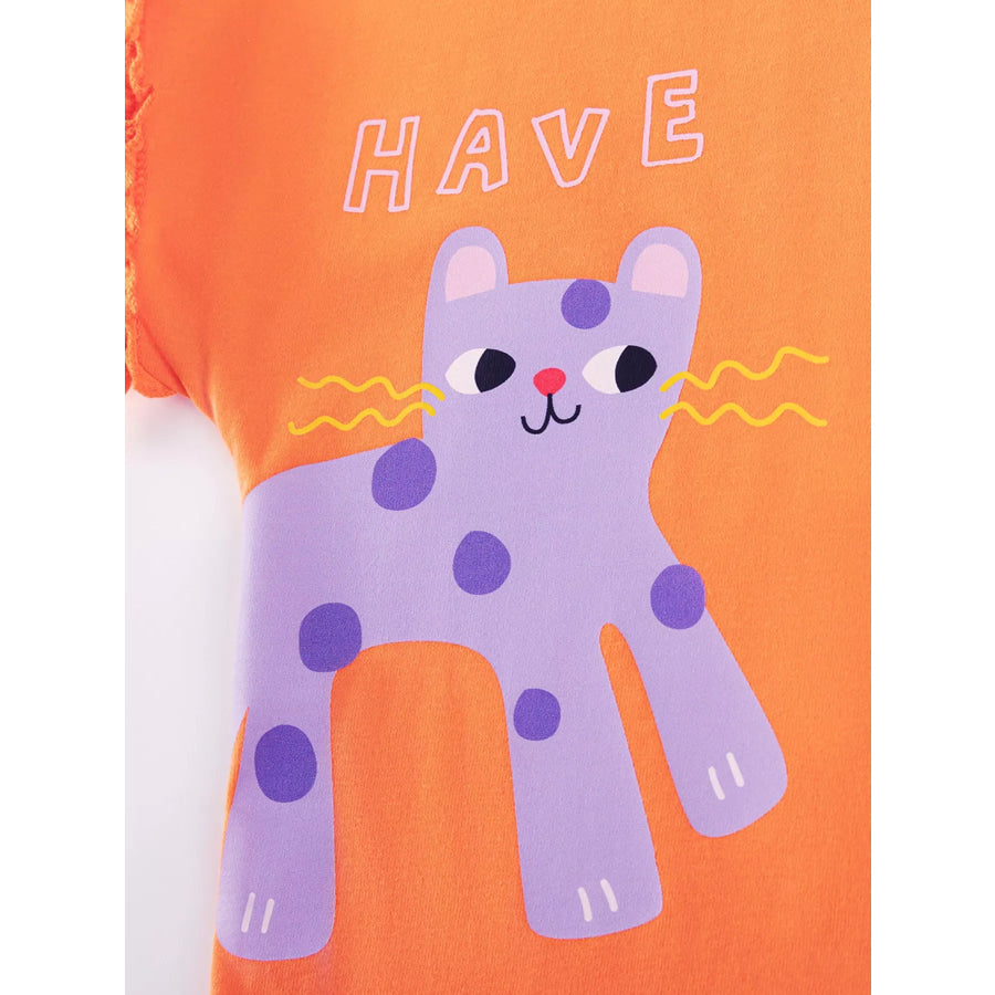 Children’s Cats Graphic Tee & Striped Capri Set Apparel and Accessories