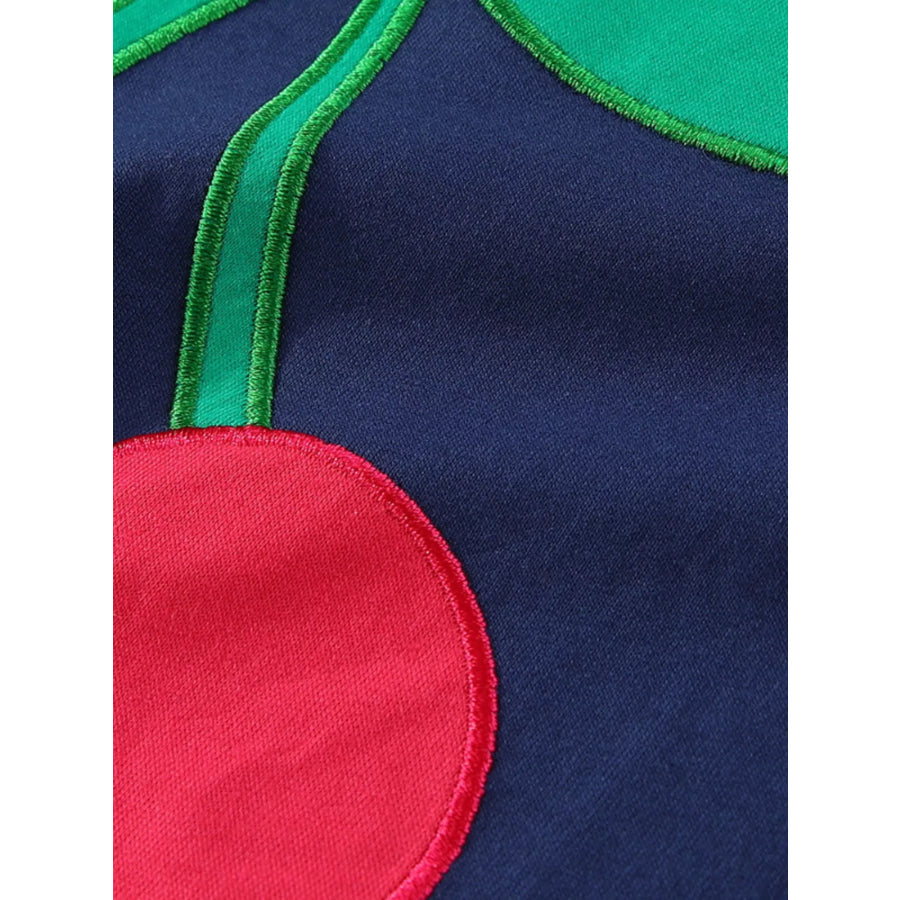Children’s Cherry Applique Ruffle Hem Dress Apparel and Accessories