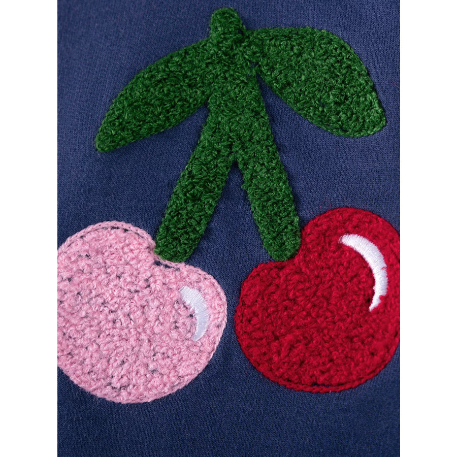 Children’s Cherry Appliqued Long Sleeve Dress Apparel and Accessories