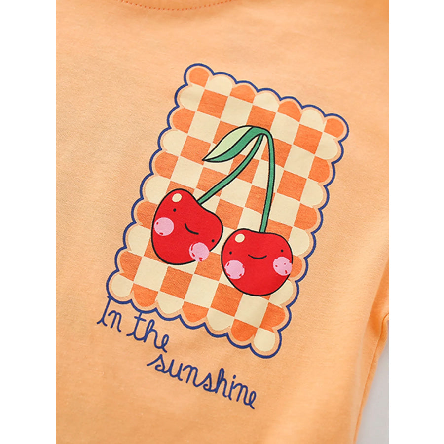 Children’s Cherry Graphic Tee and Striped Shorts Set Apparel and Accessories