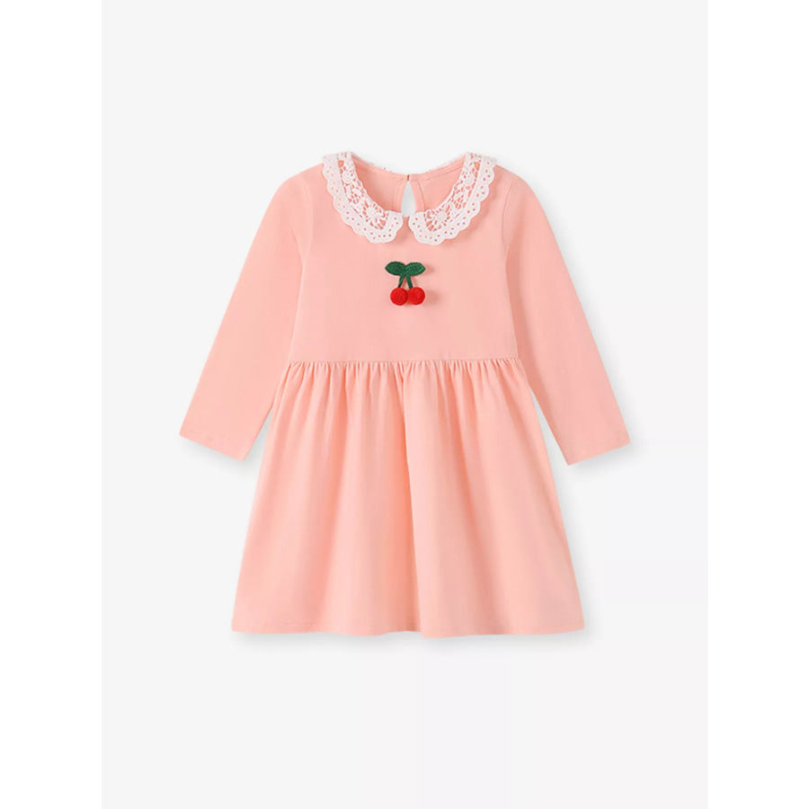 Children’s Cherry Lace Collar Long Sleeve Dress Apparel and Accessories