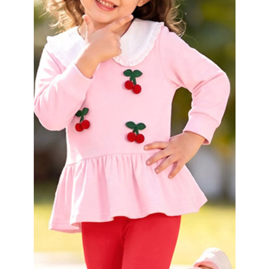 Children’s Cherry Peplum Top and Leggings Set Apparel and Accessories
