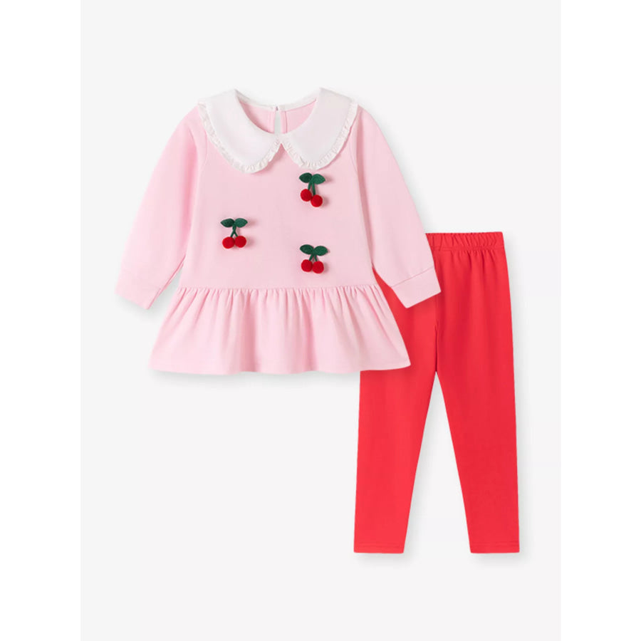 Children’s Cherry Peplum Top and Leggings Set Apparel and Accessories