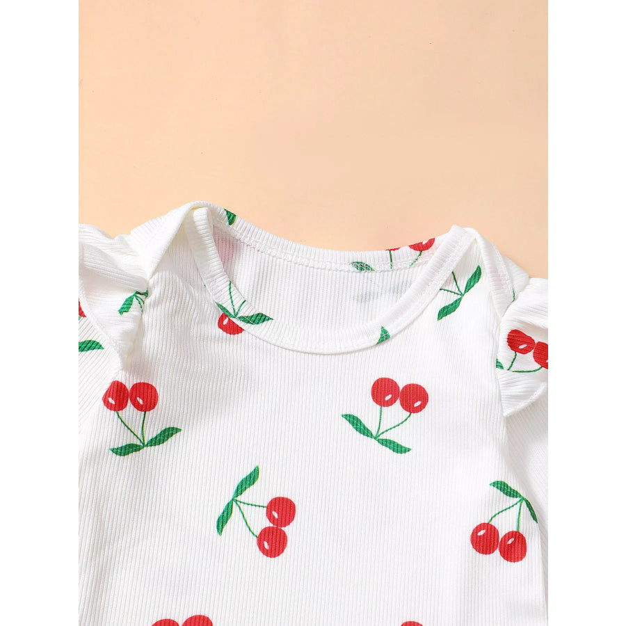 Children’s Cherry Print Bodysuit and Corduroy Dress Set Apparel and Accessories