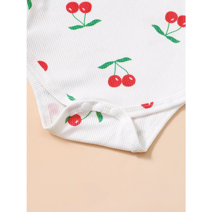 Children’s Cherry Print Bodysuit and Corduroy Dress Set Apparel and Accessories