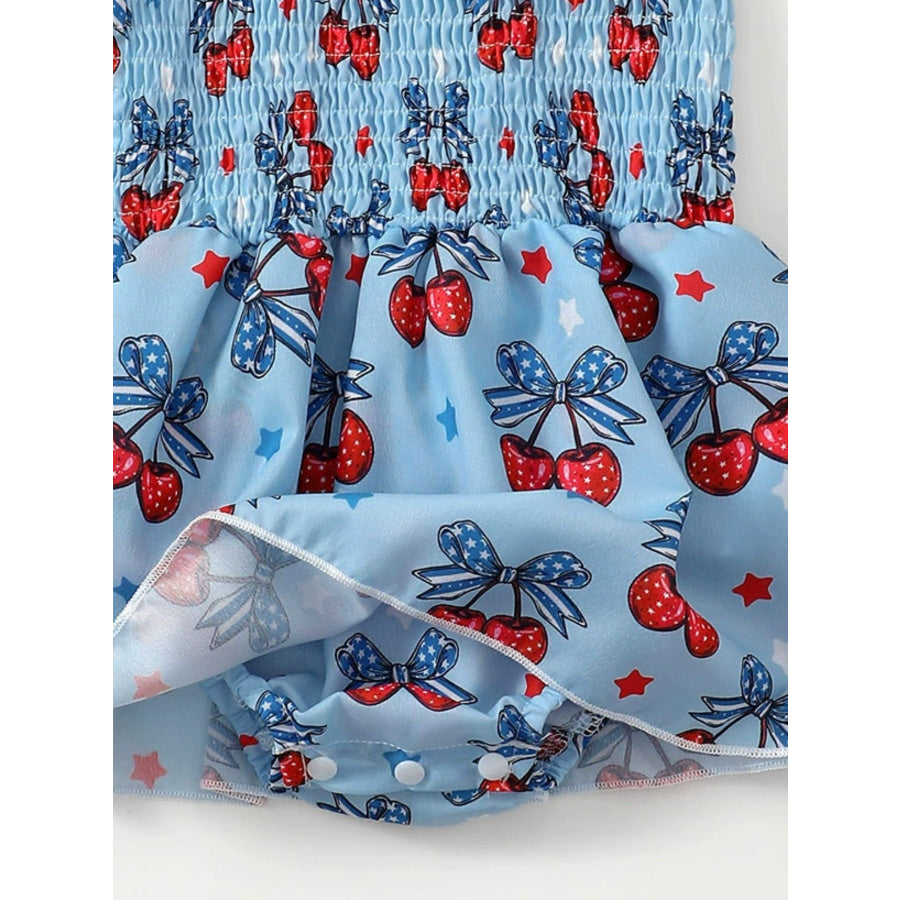 Children’s Cherry Print Bodysuit Dress and Headband Set Apparel and Accessories
