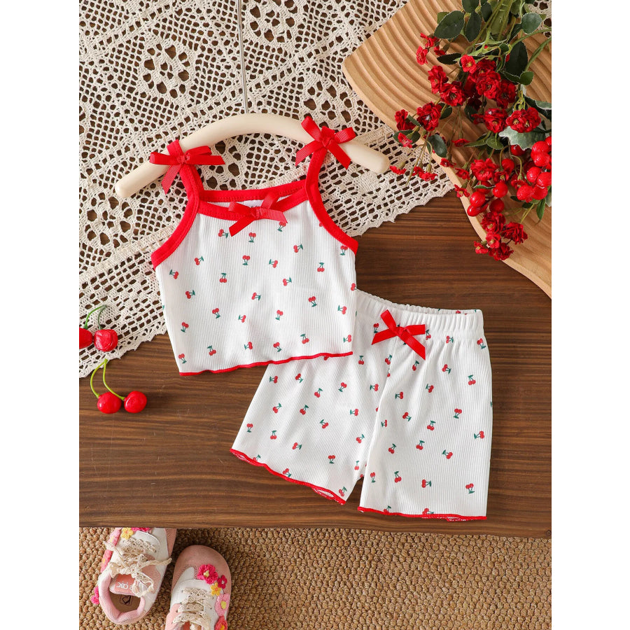 Children’s Cherry Print Cami and Shorts Set White / 6-9M Apparel Accessories