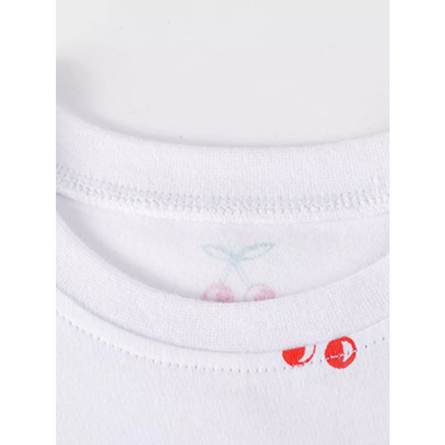 Children’s Cherry Print Ruffle Sleeve Top and Leggings Set Apparel and Accessories