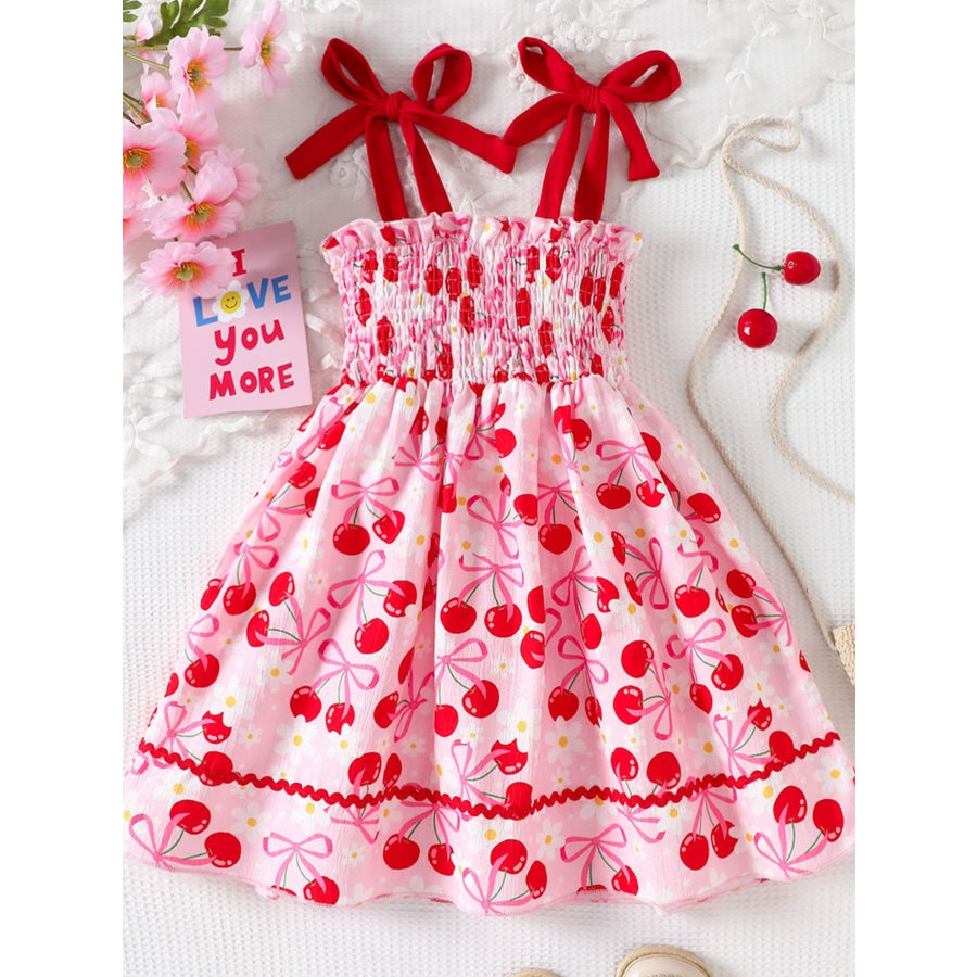 Children’s Cherry Print Smocked Dress Red / 18-24M Apparel and Accessories