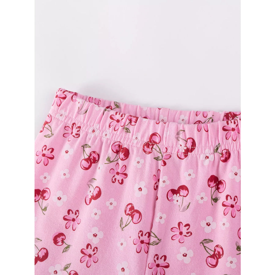 Children’s Cherry Print Summer Outfit Set Apparel and Accessories