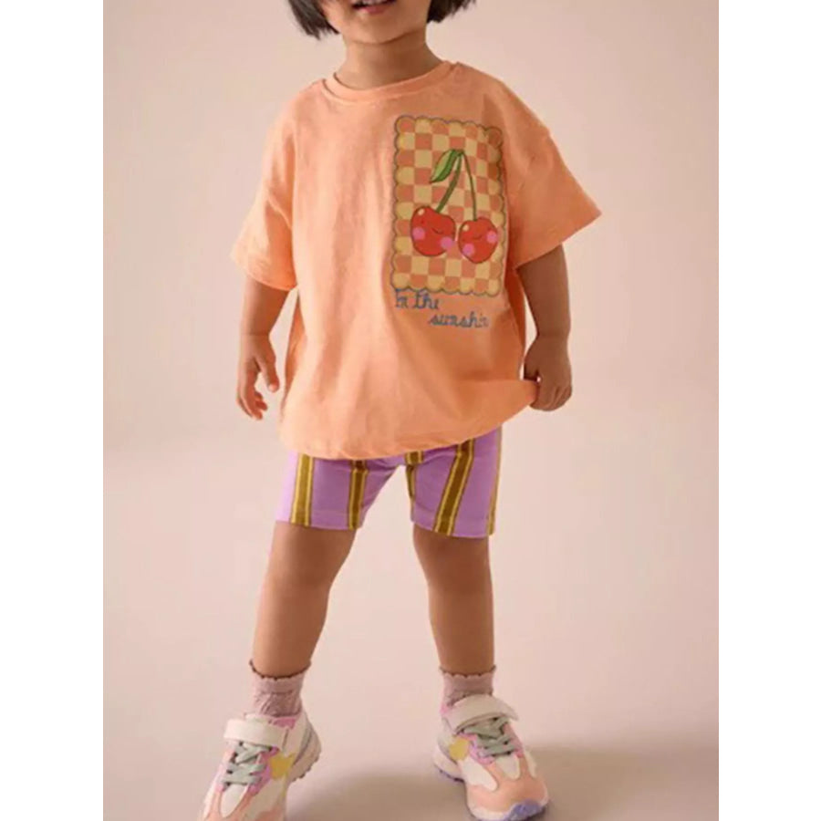 Children’s Cherry Round Neck T-Shirt Apparel and Accessories