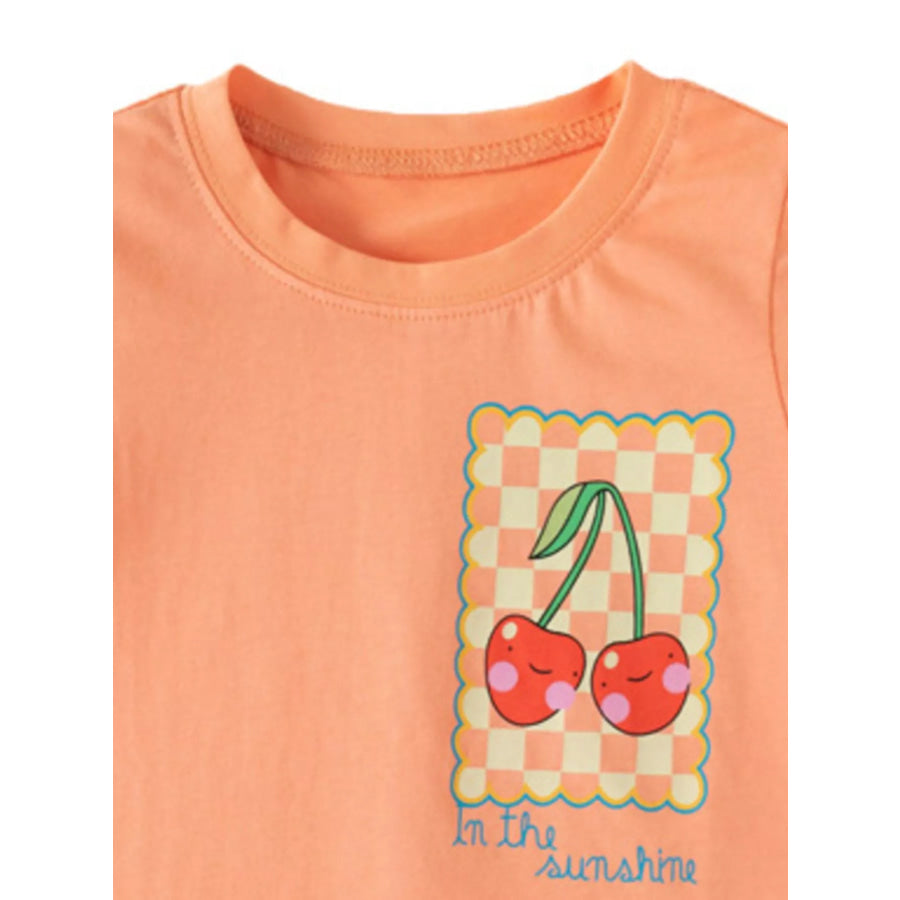 Children’s Cherry Round Neck T-Shirt Apparel and Accessories