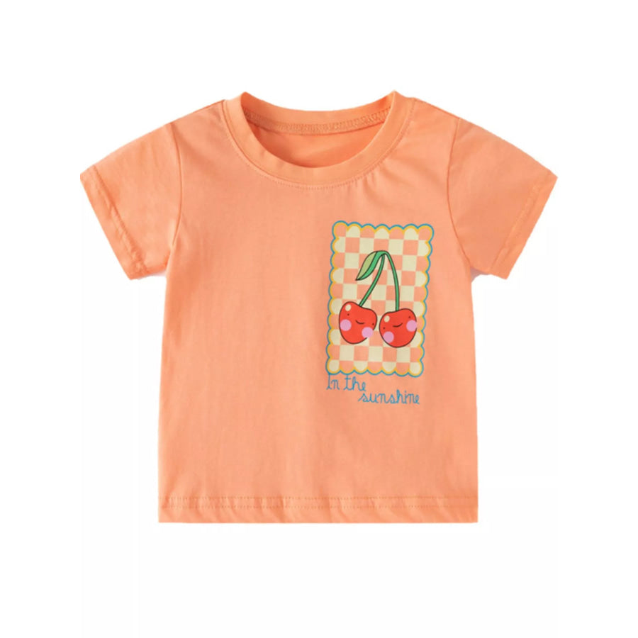 Children’s Cherry Round Neck T-Shirt Apparel and Accessories