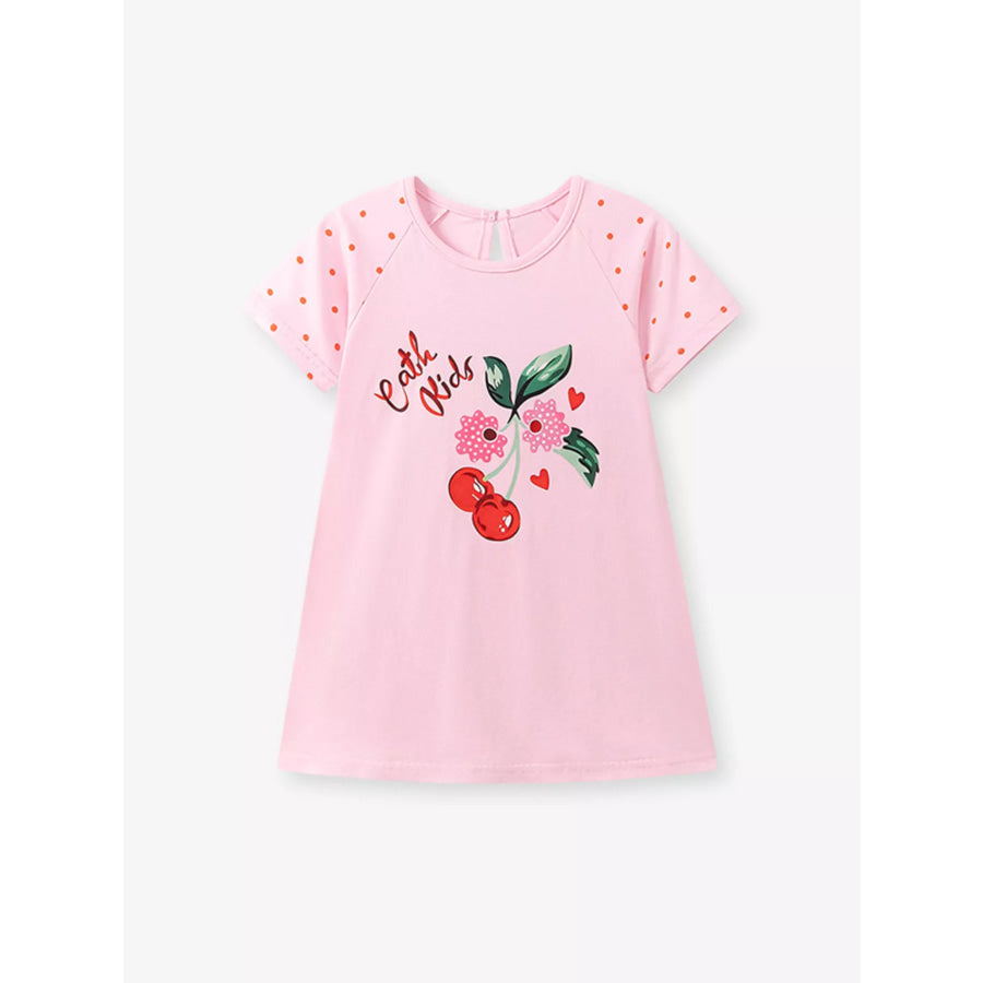 Children’s Cherry Short Sleeve Casual Dress Apparel and Accessories