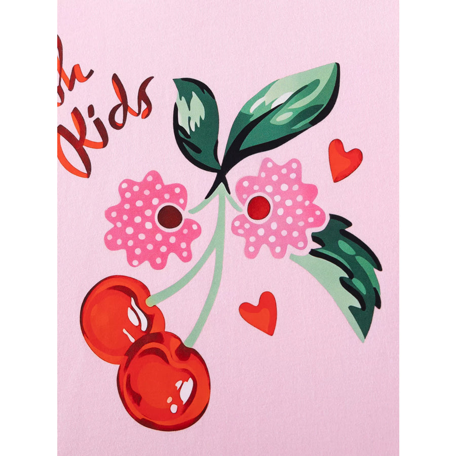 Children’s Cherry Short Sleeve Casual Dress Apparel and Accessories