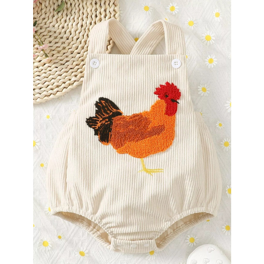 Children’s Chicken Corduroy One-Piece Ivory / 0-3M Apparel and Accessories