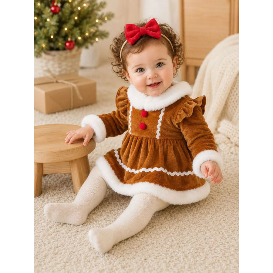 Children’s Christmas Bodysuit Dress and Headband Set Apparel and Accessories