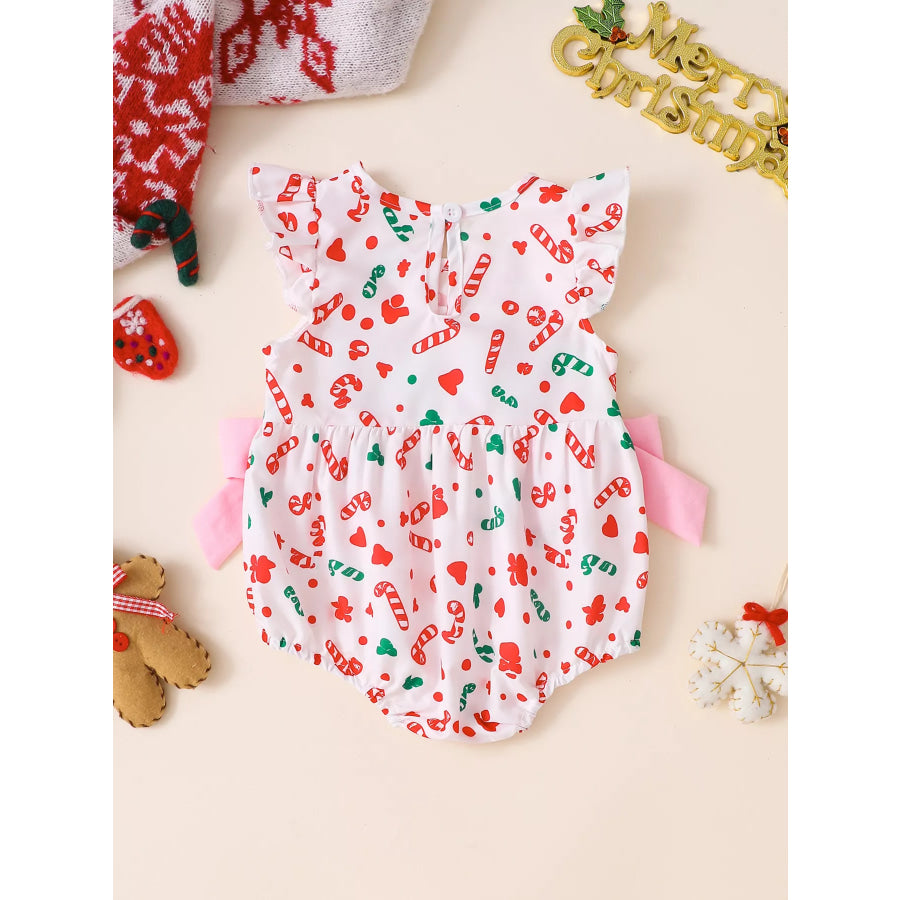 Children’s Christmas Ruffle Bodysuit with Embroidery Apparel and Accessories