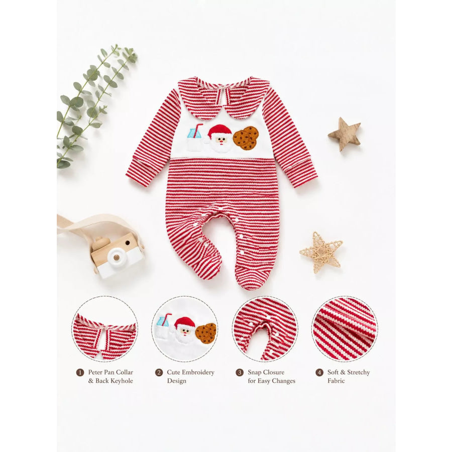 Children’s Christmas Santa and Cookies Striped One-Piece Apparel and Accessories