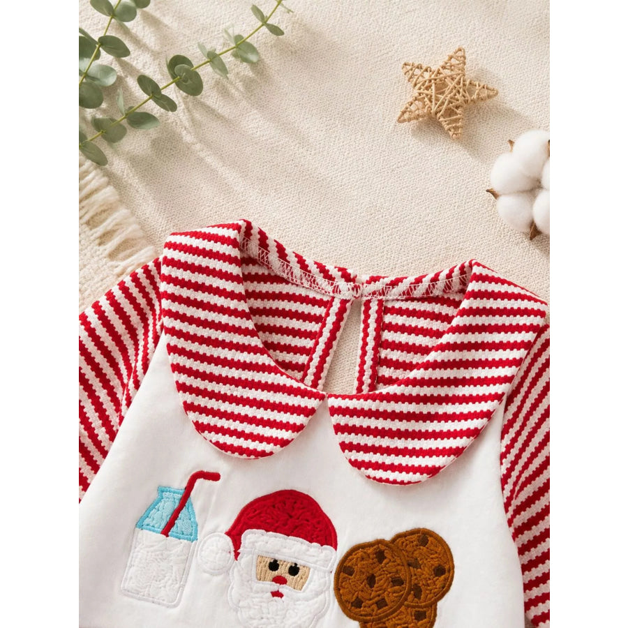 Children’s Christmas Santa and Cookies Striped One-Piece Apparel and Accessories