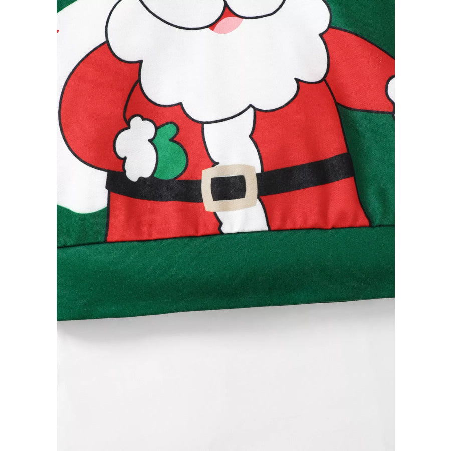 Children’s Christmas Santa Claus Graphic Hooded Sweatshirt and Pants Set