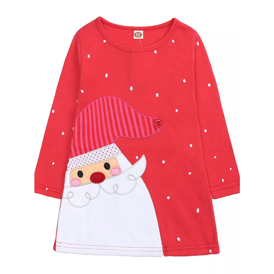 Children’s Christmas Santa Long Sleeve Dress Red / 9-12M Apparel and Accessories