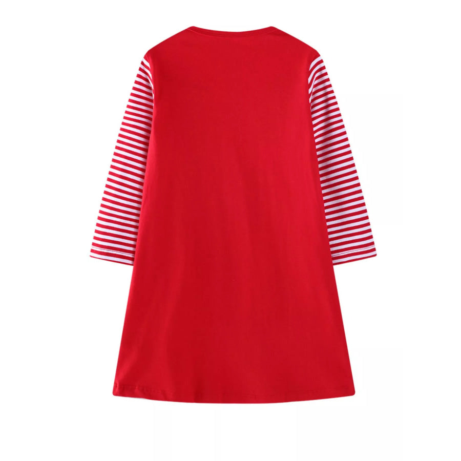 Children’s Christmas Tree Animal Long Sleeve Dress Apparel and Accessories