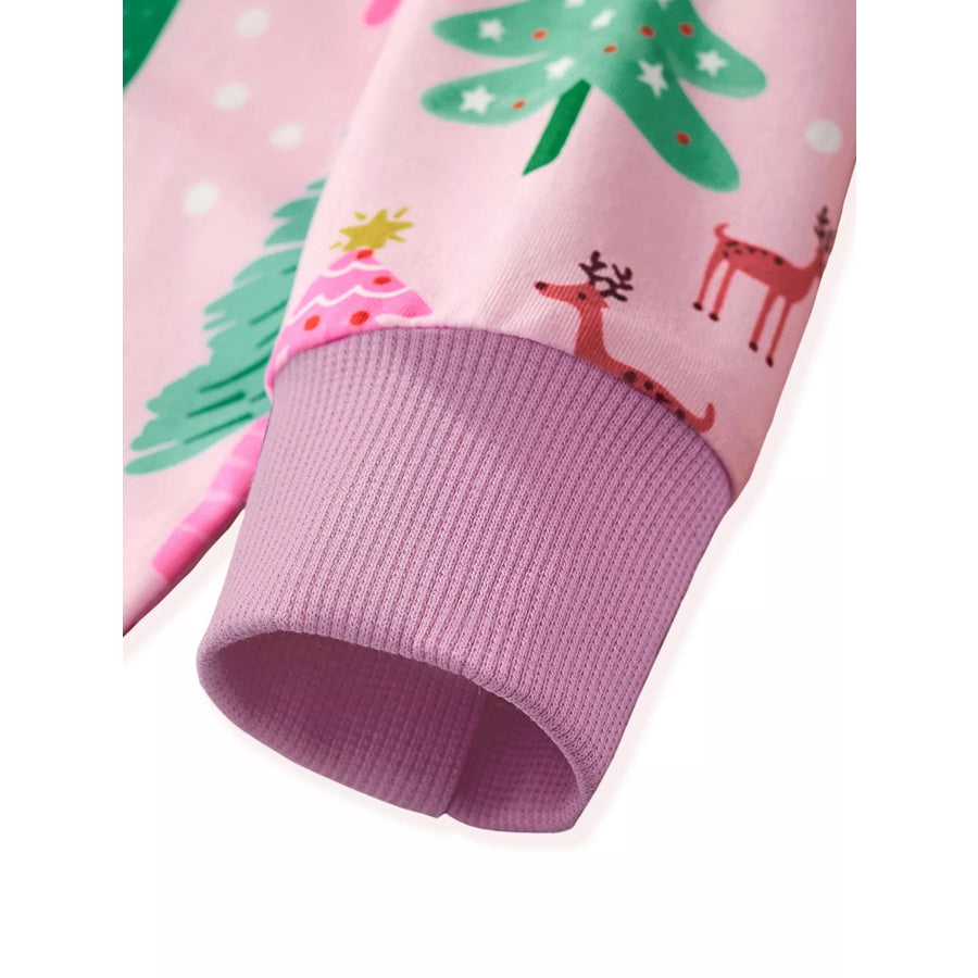 Children’s Christmas Tree Print Crew Neck Sweatshirt Apparel and Accessories