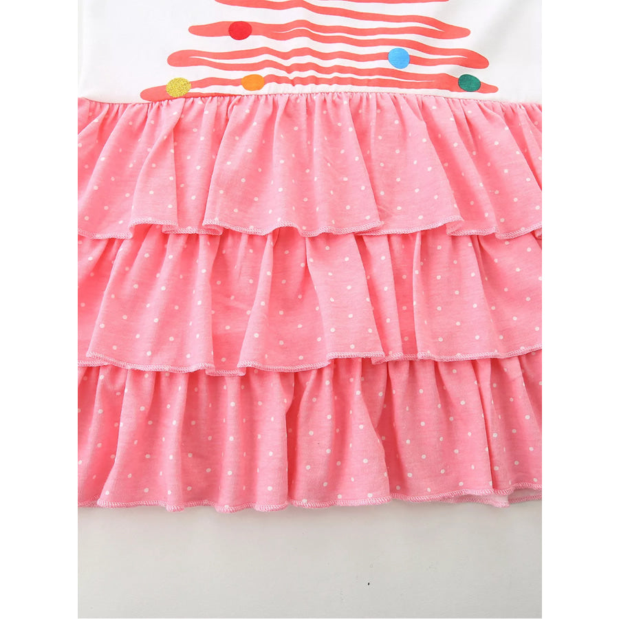 Children’s Christmas Tree Ruffle Layered Dress Apparel and Accessories