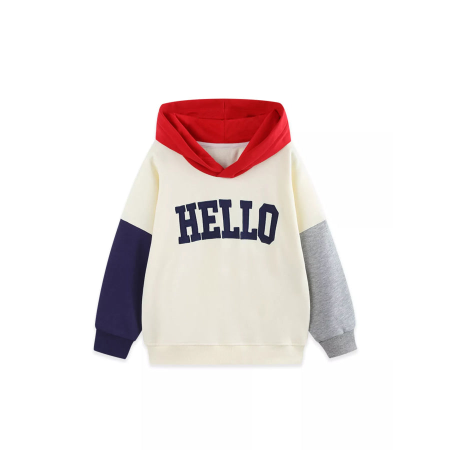 Children’s Color-Block HELLO Graphic Hoodie Apparel and Accessories