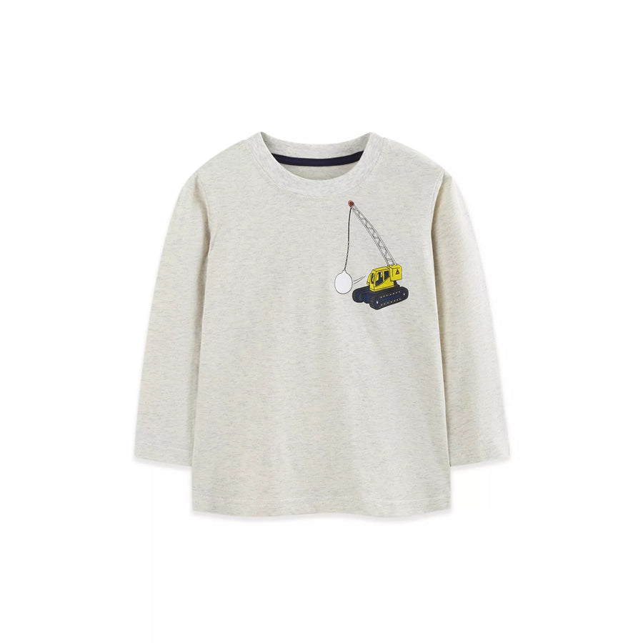Children’s Construction Crane Graphic Crew Neck T-Shirt Apparel and Accessories