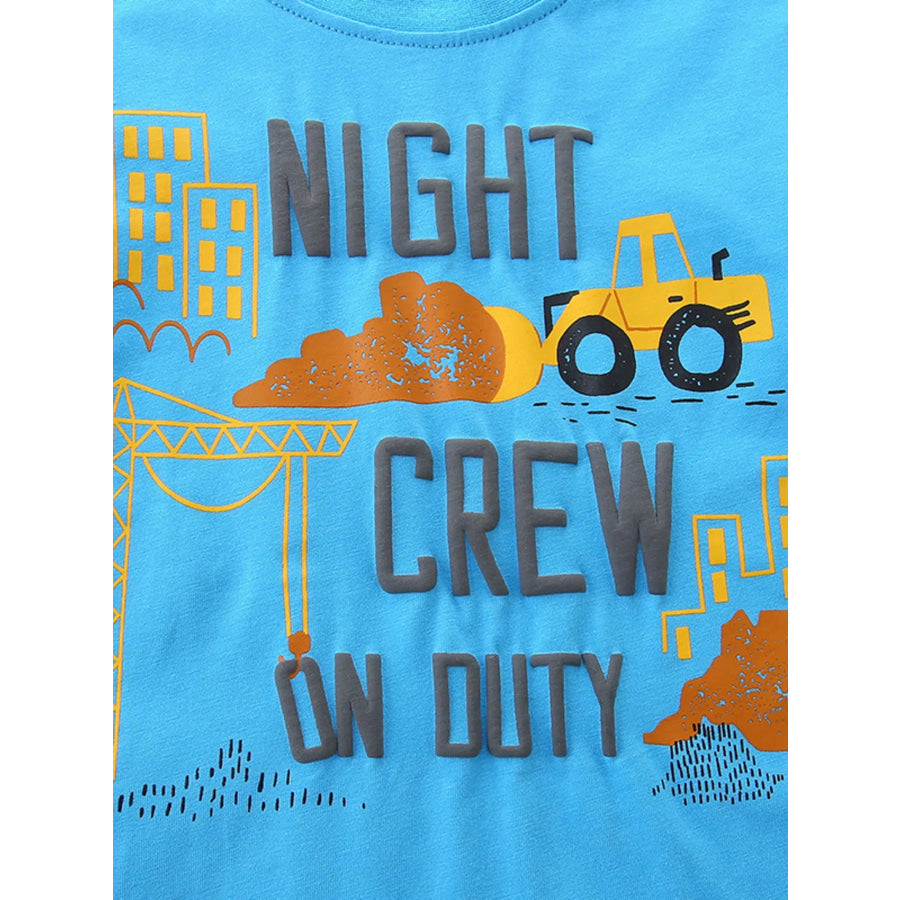 Children’s Construction Crew Neck Tee and Shorts Set Apparel and Accessories