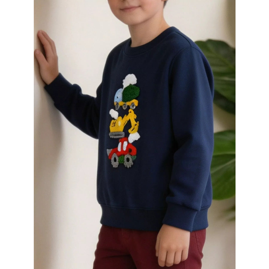 Children’s Construction Vehicle Crew Neck Sweatshirt Apparel and Accessories