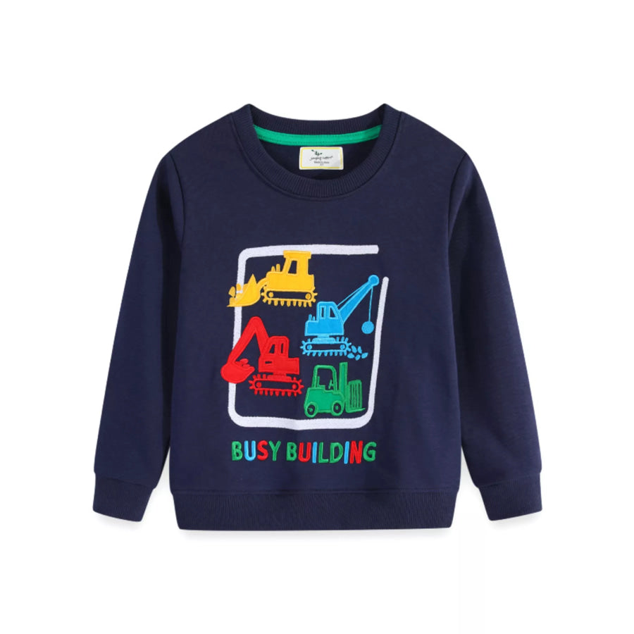 Children’s Construction Vehicle Crew Neck Sweatshirt Apparel and Accessories