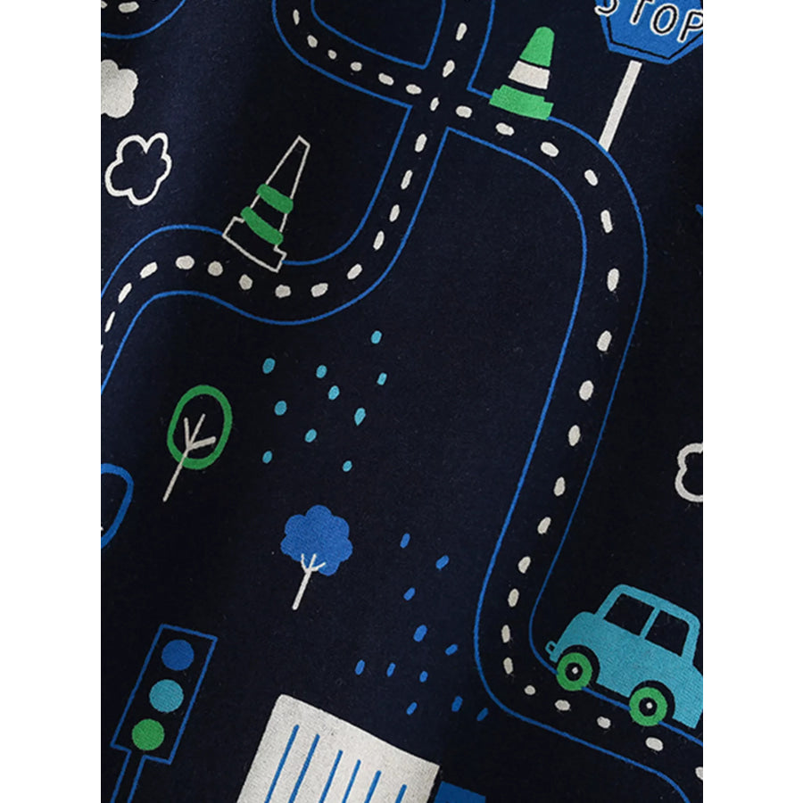 Children’s Construction Vehicle Print Short Sleeve T-Shirt Apparel and Accessories