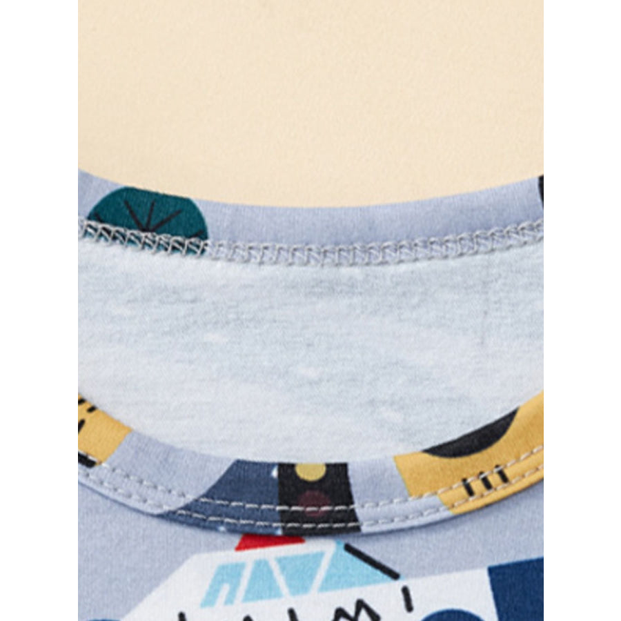 Children’s Construction Vehicle Print Top and Shorts Set Apparel and Accessories