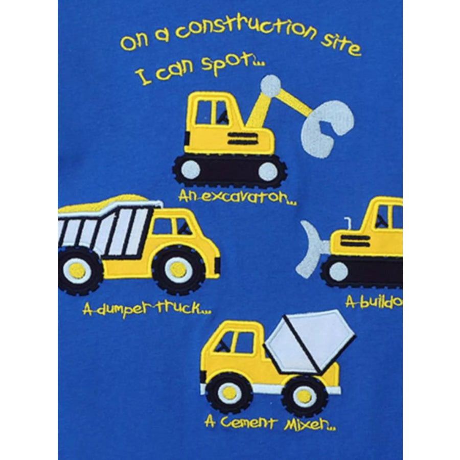 Children’s Construction Vehicles Crew Neck T-Shirt Apparel and Accessories