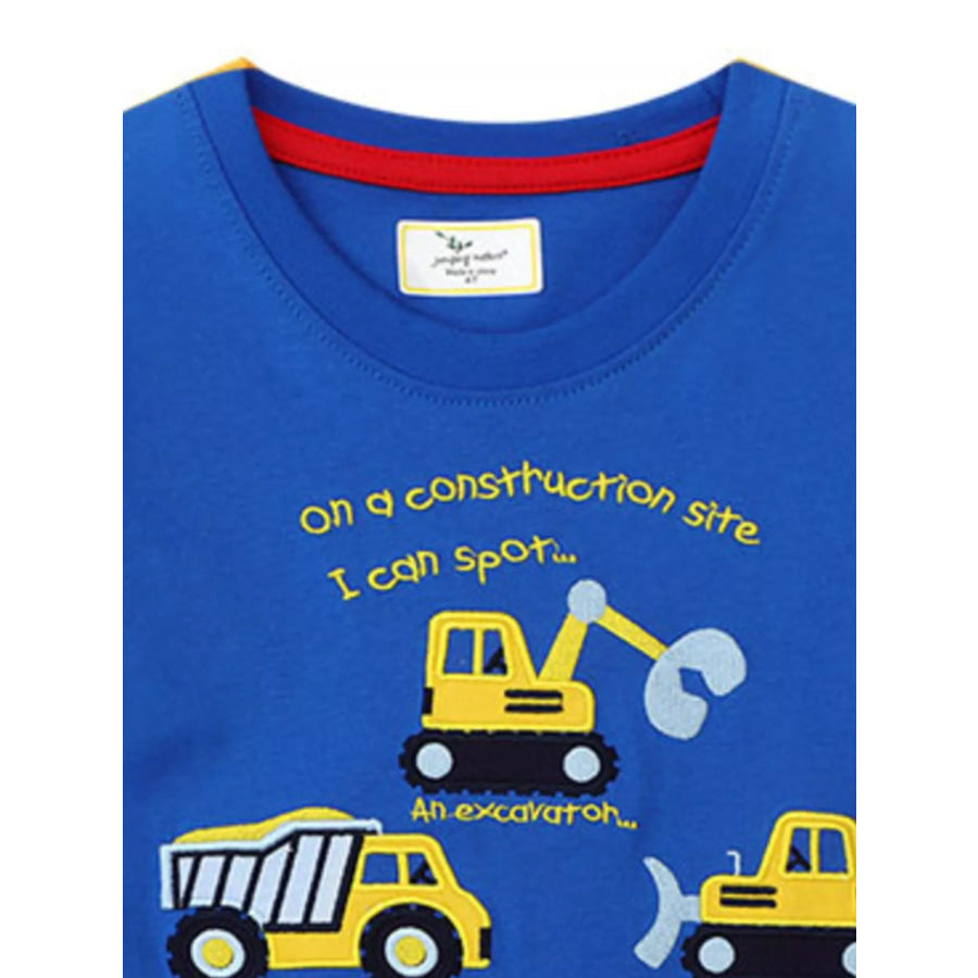 Children’s Construction Vehicles Crew Neck T-Shirt Apparel and Accessories