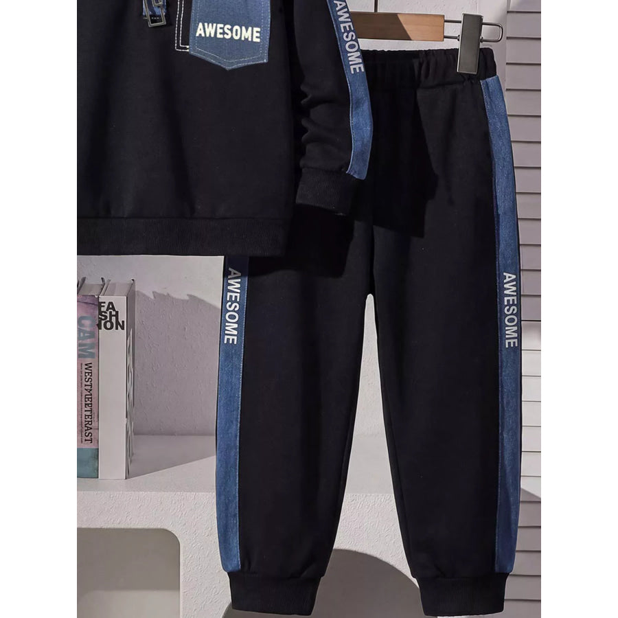 Children’s Contrast Polo Shirt and Joggers Set Apparel Accessories