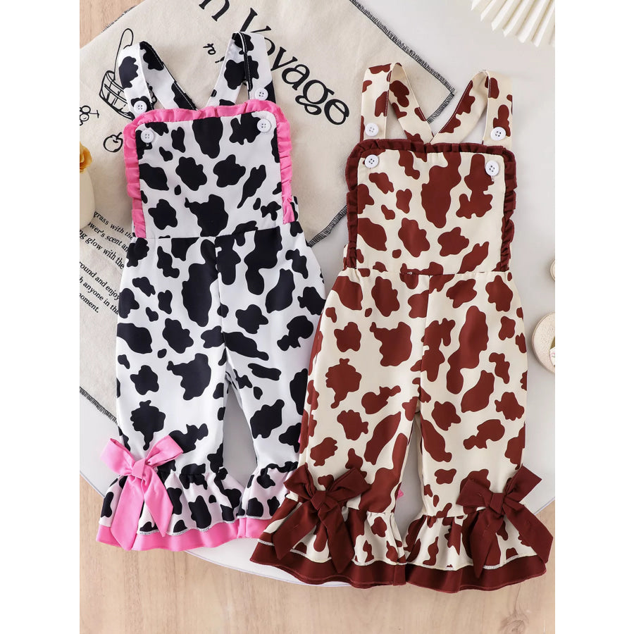 Children’s Cow Print Ruffle Jumpsuit Apparel and Accessories