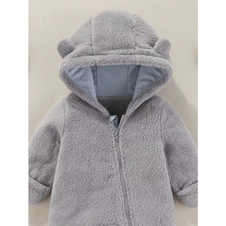 Children’s Cozy Bear Hooded Fleece One-Piece Apparel and Accessories