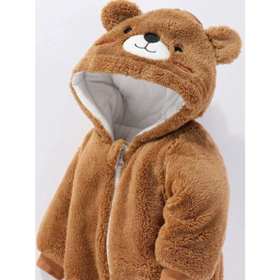 Children’s Cozy Bear Hooded Fleece One-Piece Apparel and Accessories