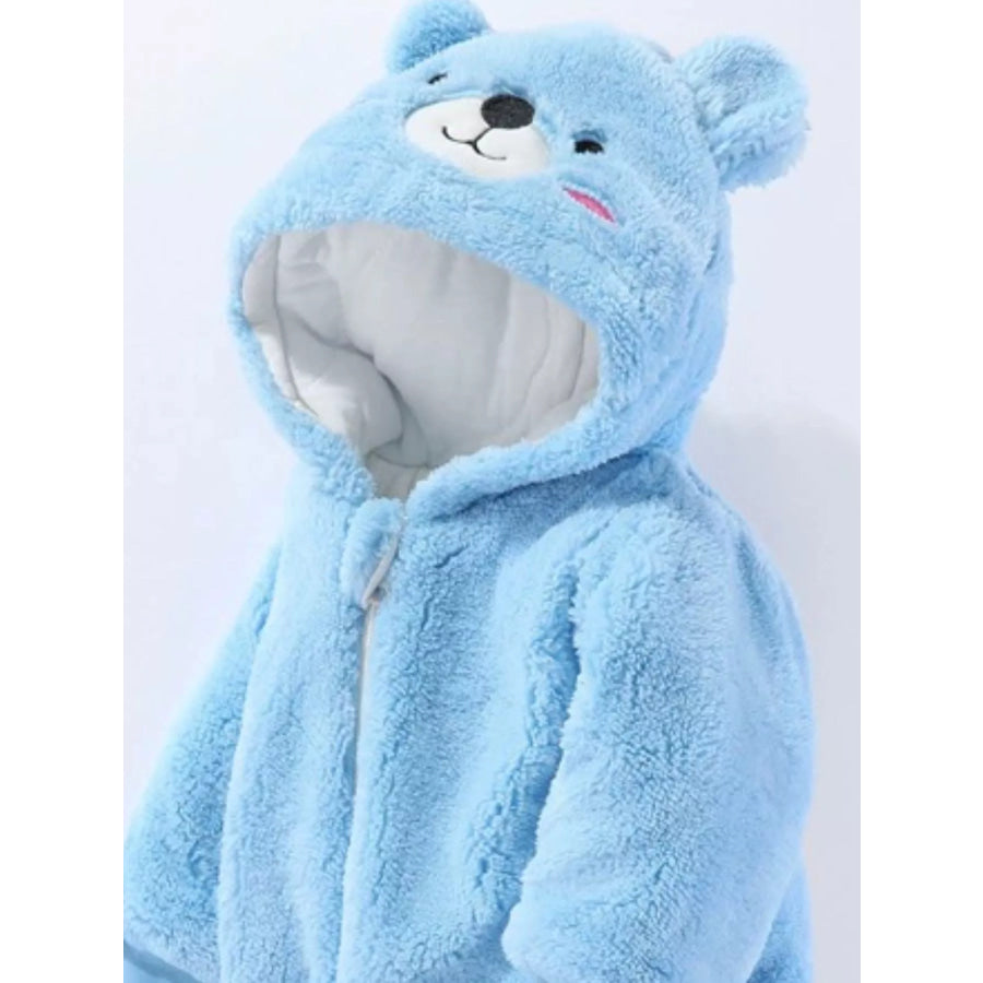 Children’s Cozy Bear Hooded Fleece One-Piece Apparel and Accessories