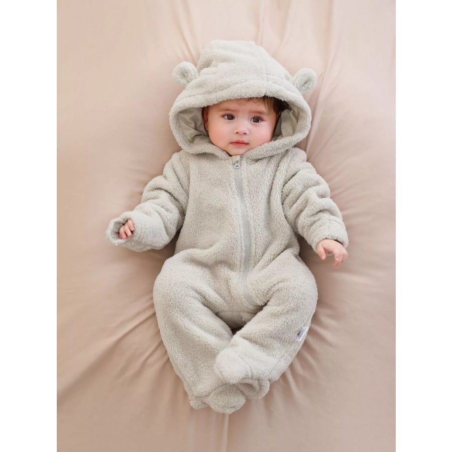 Children’s Cozy Bear Hooded Fleece One-Piece Apparel and Accessories