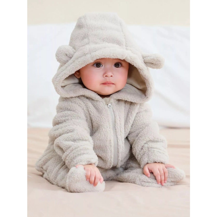 Children’s Cozy Bear Hooded Fleece One-Piece Apparel and Accessories